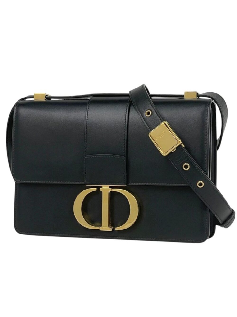 Dior 30 Montaigne Shoulder Bag 2-Way Box Calf Black